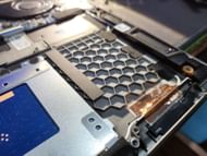 The laptop uses an internal honeycomb design to reduce the heft of the device while not hampering the structural integrity (Image via Sportskeeda)